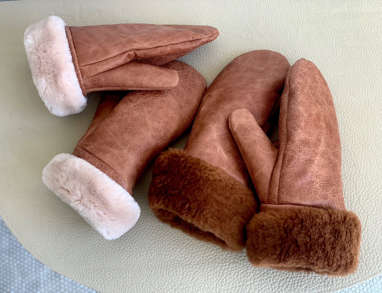 Podložene usnjene rokavice, velikost L-XL (Barva: WHISKEY)