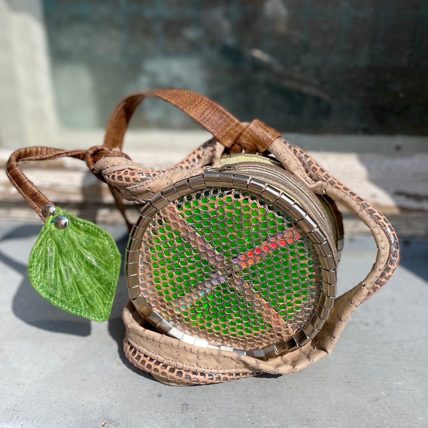 Apple And Serpent - Leather Handbag
