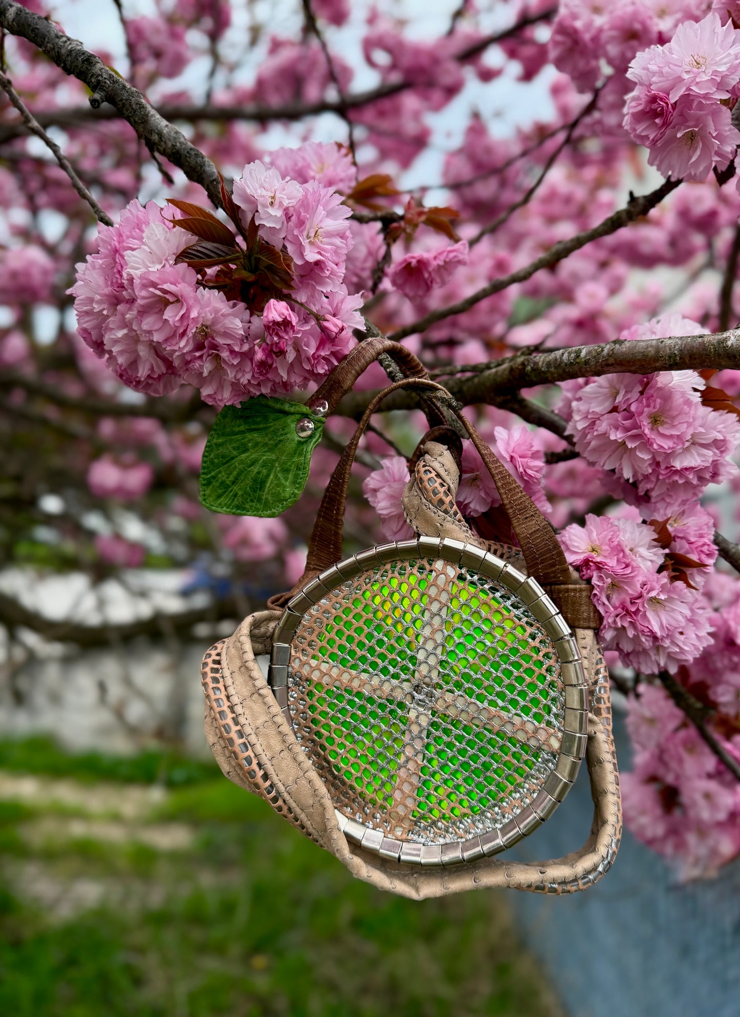 Apple And Serpent - Leather Handbag