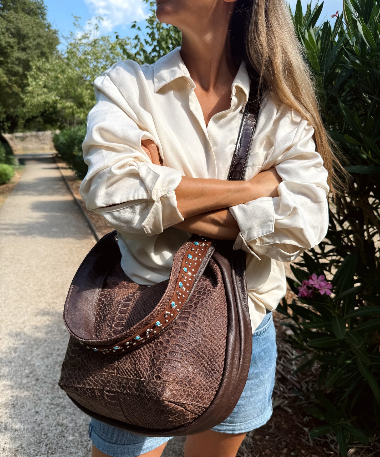 Hobo-Ledertasche Medium „Boho Arizona“