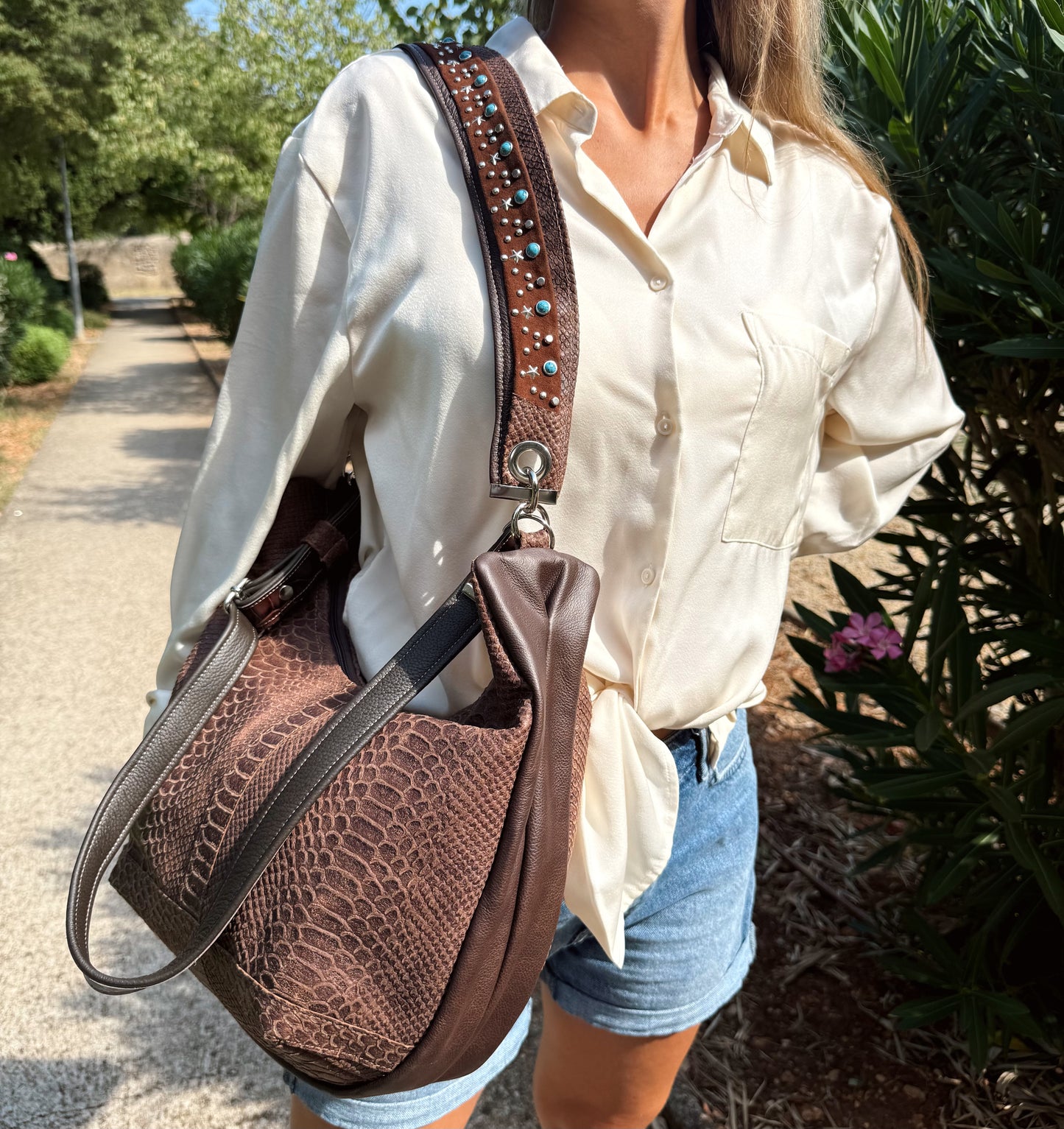 Hobo-Ledertasche Medium „Boho Arizona“