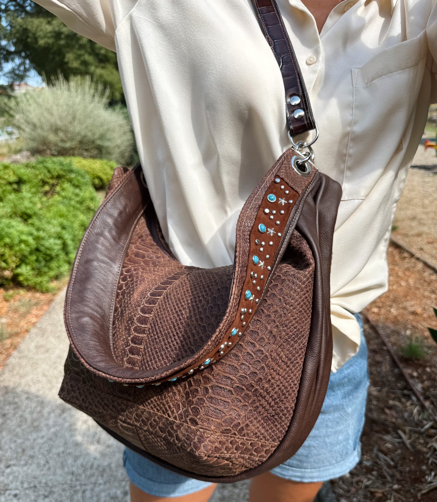 Hobo-Ledertasche Medium „Boho Arizona“
