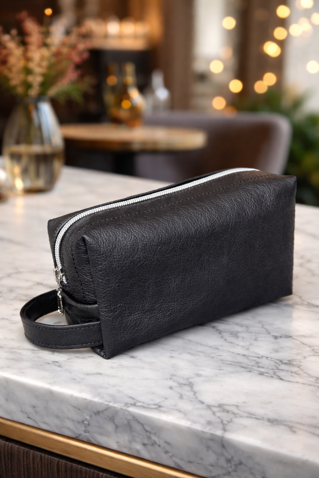 Personalized Leather Dopp Kit – Travel Toiletry & Organizer Bag (Handmade in Slovenia)
