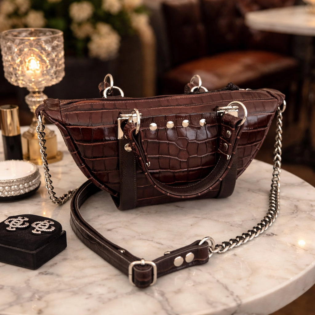 Halbmondtasche Deluxe (Choco)