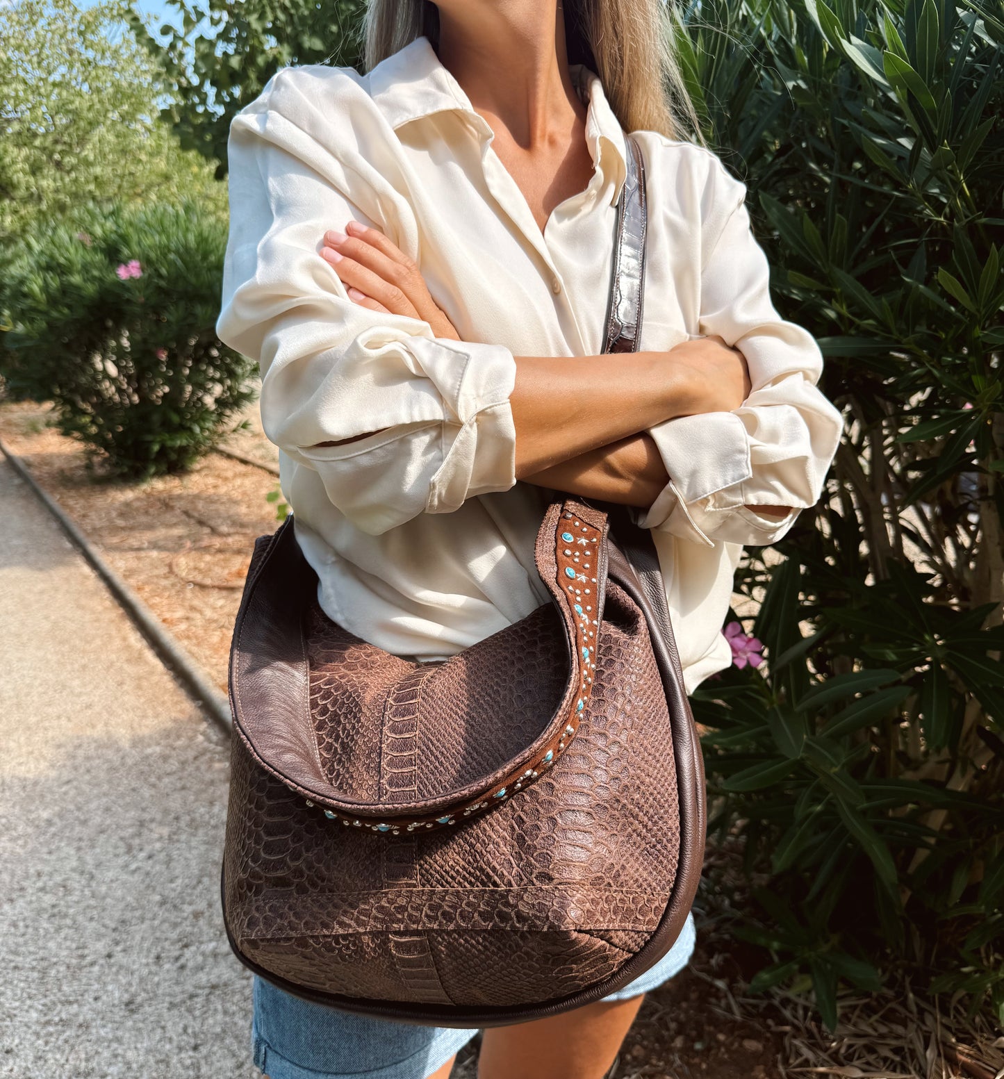 Hobo-Ledertasche Medium „Boho Arizona“