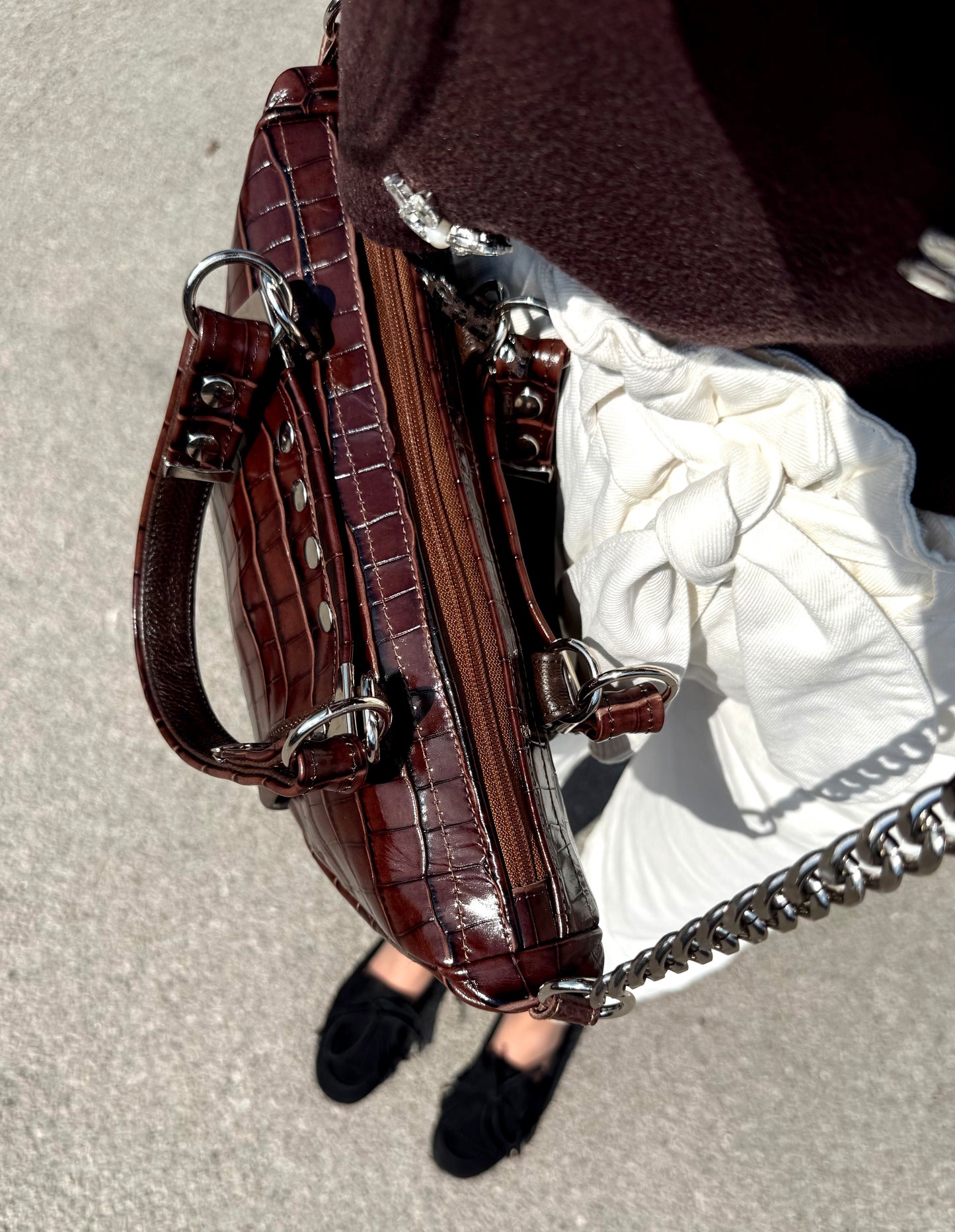 Halbmondtasche Deluxe (Choco)