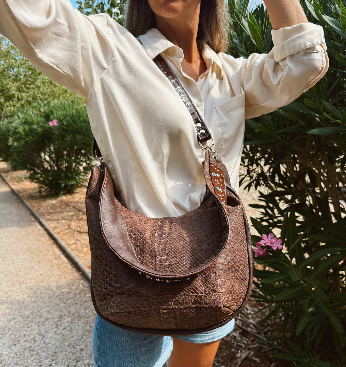 Hobo-Ledertasche Medium „Boho Arizona“